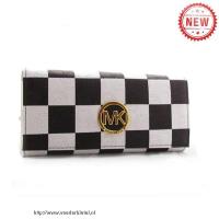 michael kors flat checkerboard groot zwart wit portefeuilles Online Nederland 8t3uc436